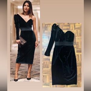 NIGHT ZOOM TURKIYE BRAND VELVET LIMITED DRESS